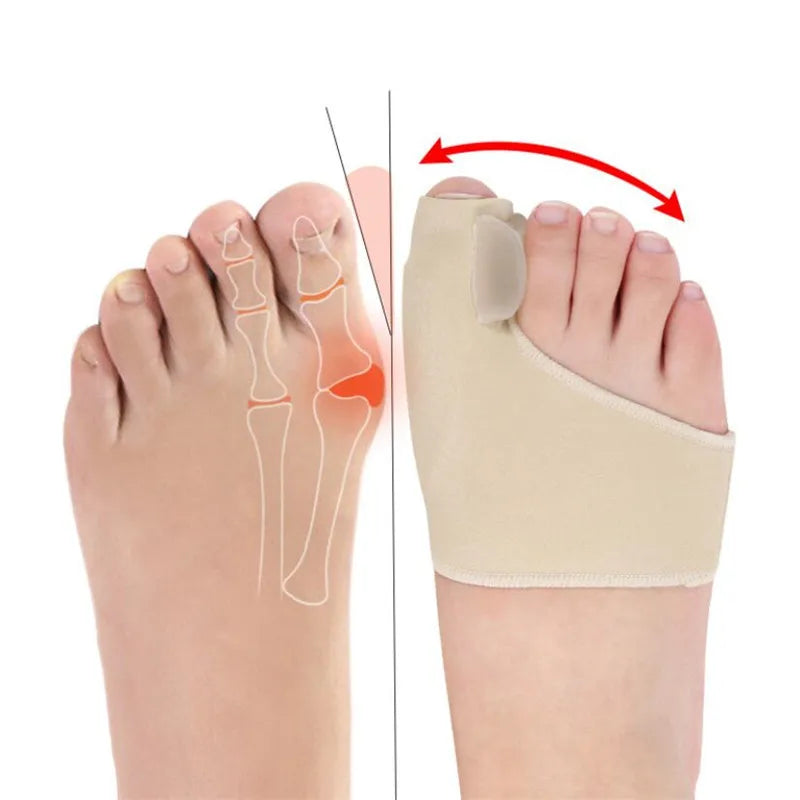 1Pair Big Bone Orthopedic Bunion Correction Pedicure Socks Silicone Hallux Valgus Corrector Braces Toes Separator Feet Care Tool