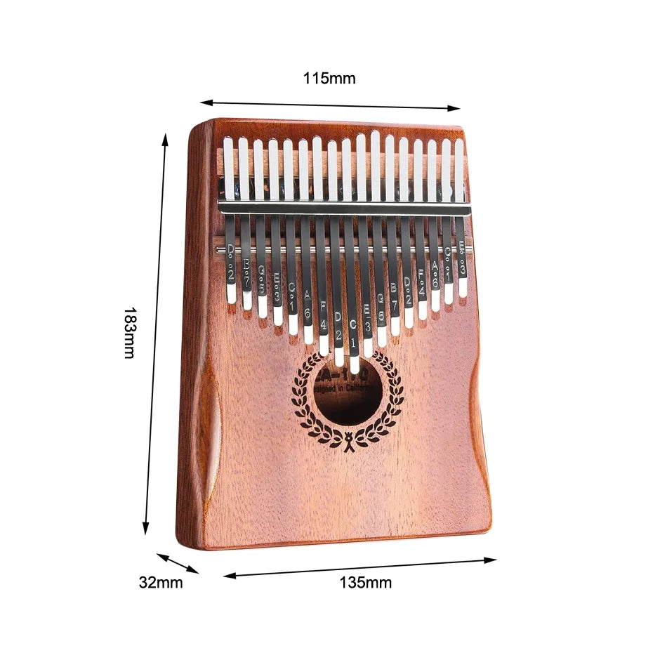 17 Keys Kalimba Thumb Piano Keyboard Personal Musical Instrument With Accessories For Performance Great Present Christmas Gift