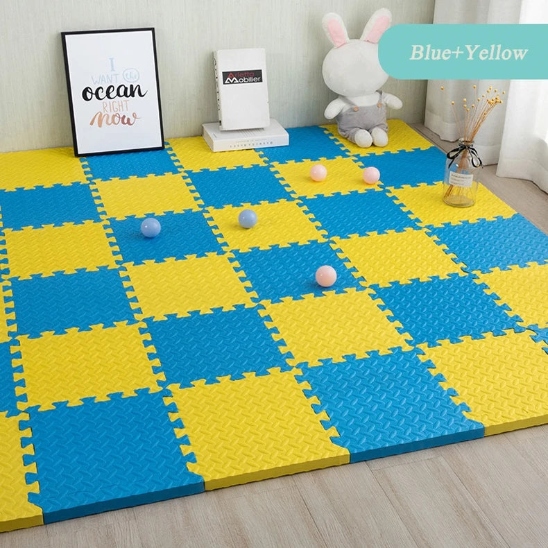 1cm Thick Foam Mats for Kids Children Foam Floor Mat Children's Stitching Crawling Climbing Home Bedroom Living Room Tatami Play Mat 4Pcs