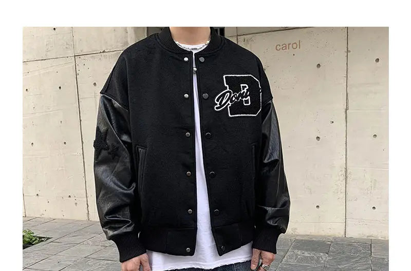 Embroidered jacket for men's Y2K street hip-hop retro baseball uniform