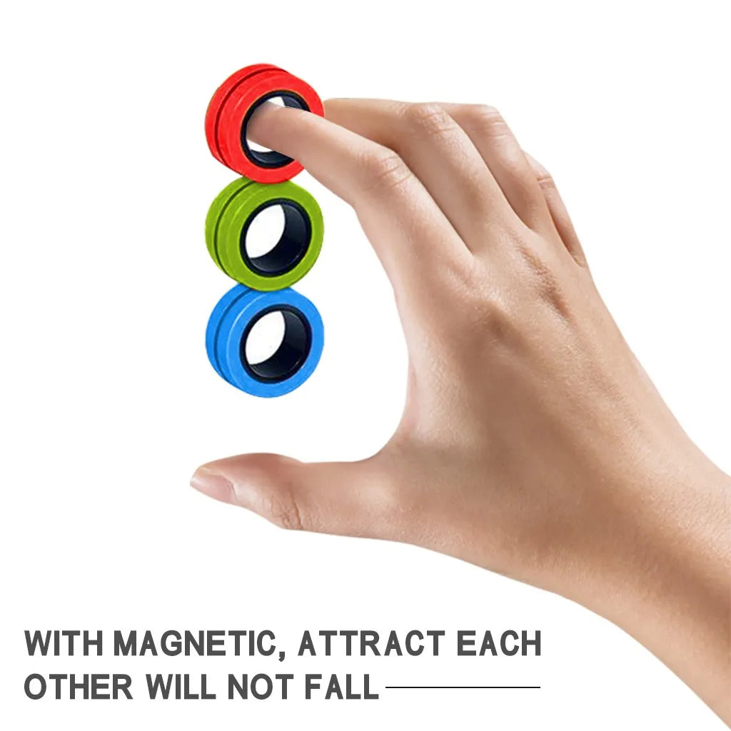 3Pcs Fidget Toys Anti-stress Funny Fidget Spinner Magnetic Bracelet Ring