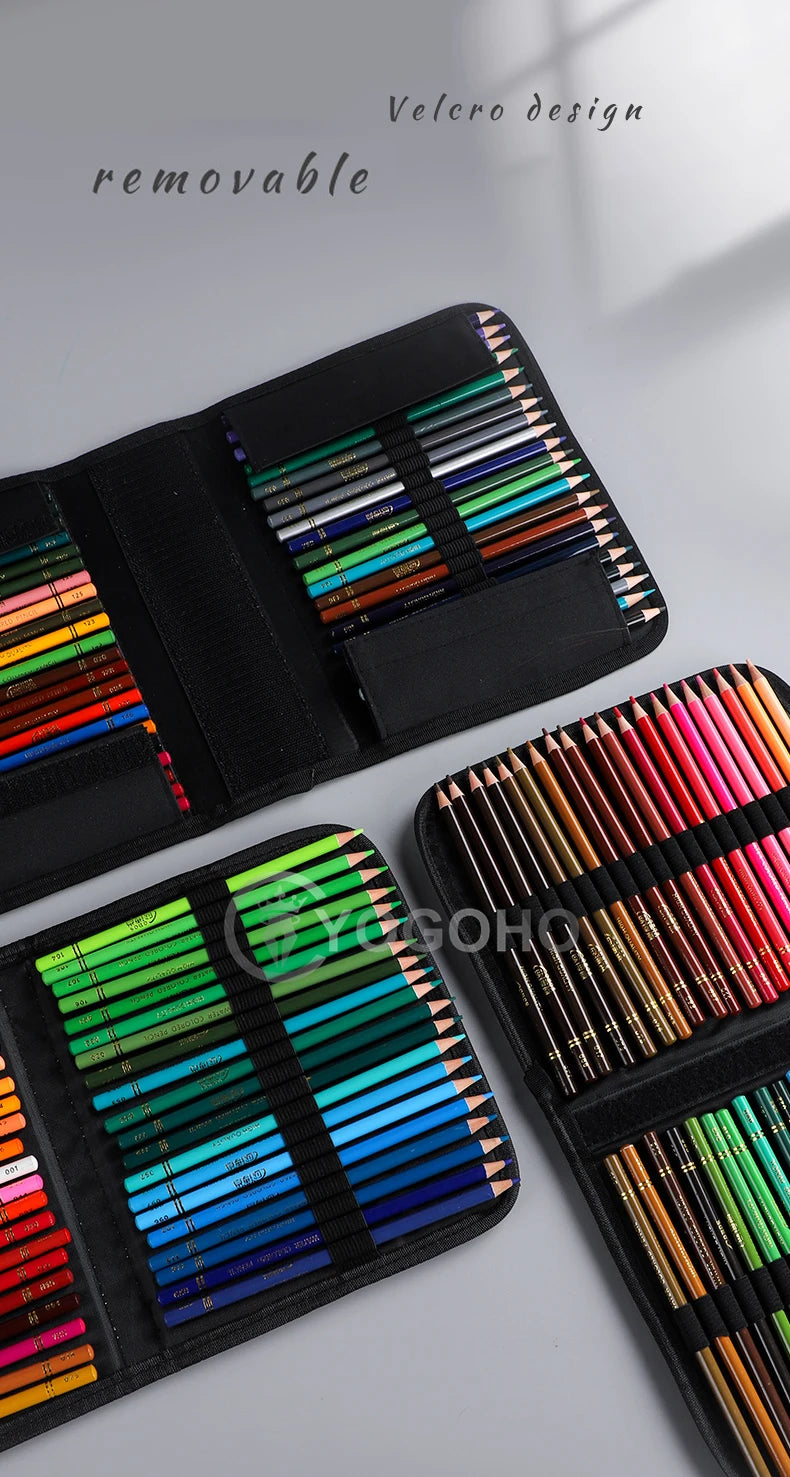 48/72/120/150/200 Professional Oil Color Pencil Set Watercolor Drawing colored pencils  with Storage Bag coloured pencils kids