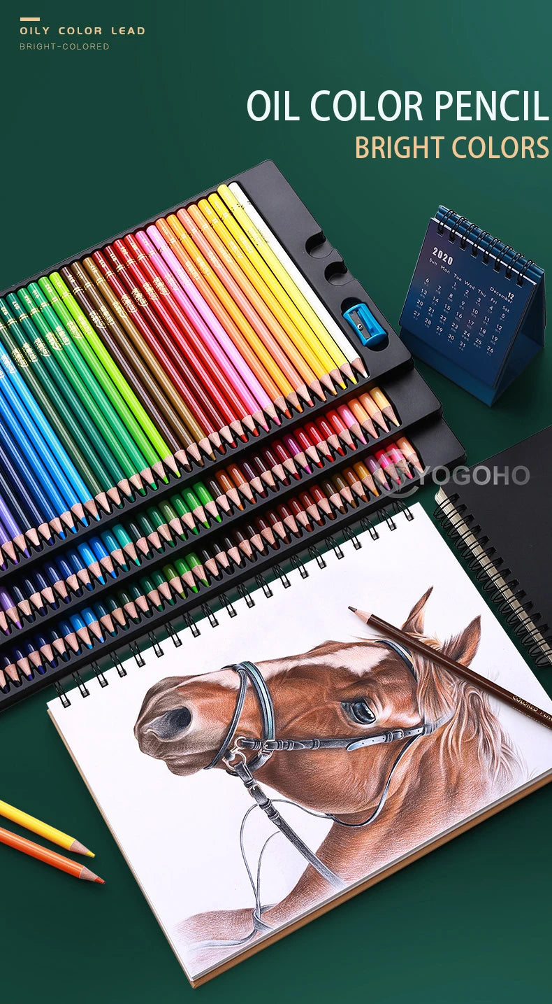 48/72/120/150/200 Professional Oil Color Pencil Set Watercolor Drawing colored pencils  with Storage Bag coloured pencils kids