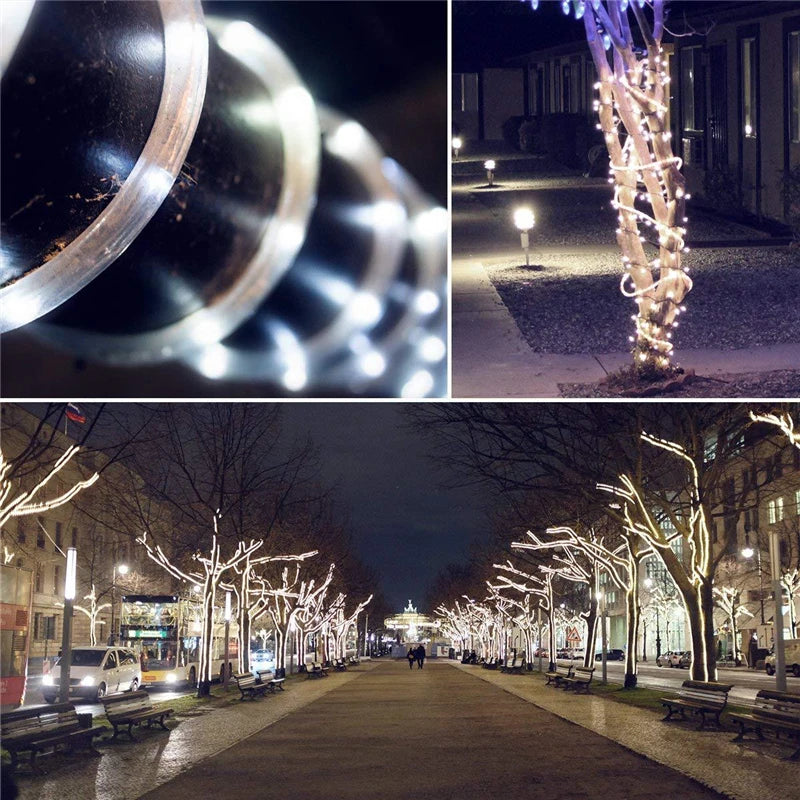 Garland LED Tube Rope Fairy Lights Waterproof Garland Battery Operated 150 LEDs For Indoor Outdoor Christmas Decoration