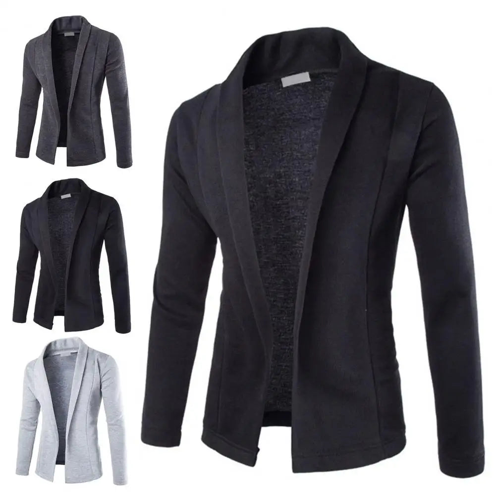 Business Jacket Cardigan Fashion All-matched Lapel Cardigan Jacket Coat Casual Cardigan Business Sweater