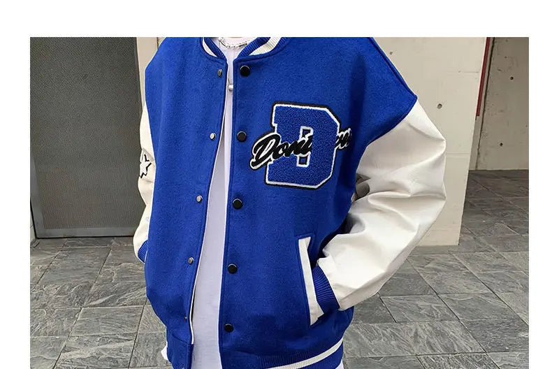 Embroidered jacket for men's Y2K street hip-hop retro baseball uniform