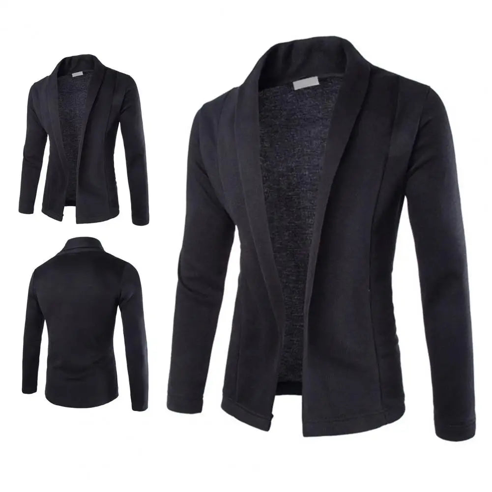 Business Jacket Cardigan Fashion All-matched Lapel Cardigan Jacket Coat Casual Cardigan Business Sweater