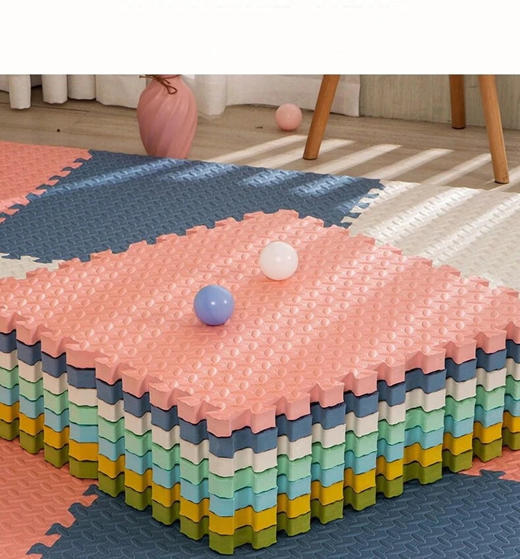 1cm Thick Foam Mats for Kids Children Foam Floor Mat Children's Stitching Crawling Climbing Home Bedroom Living Room Tatami Play Mat 4Pcs