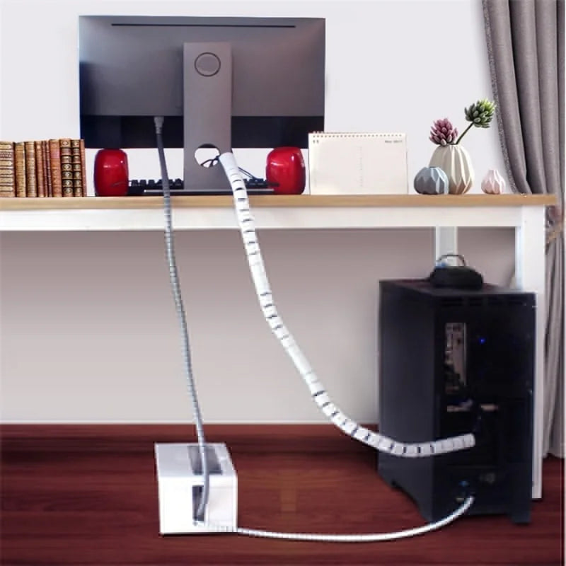 2M Flexible Spiral Tube Cable Organizer Wire Wrap Cord Protector Storage Pipe Cables Winder Home Desk Office Organization Tools