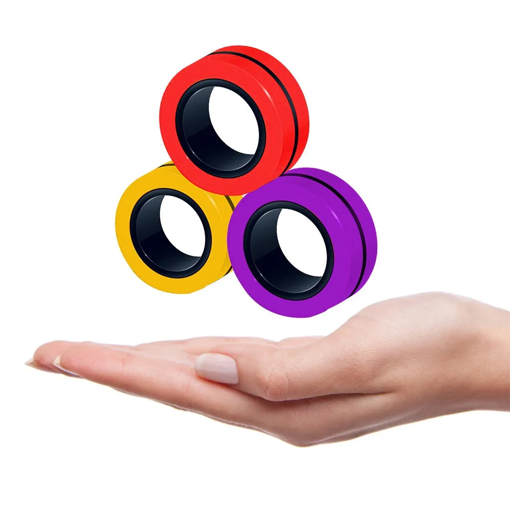 3Pcs Fidget Toys Anti-stress Funny Fidget Spinner Magnetic Bracelet Ring