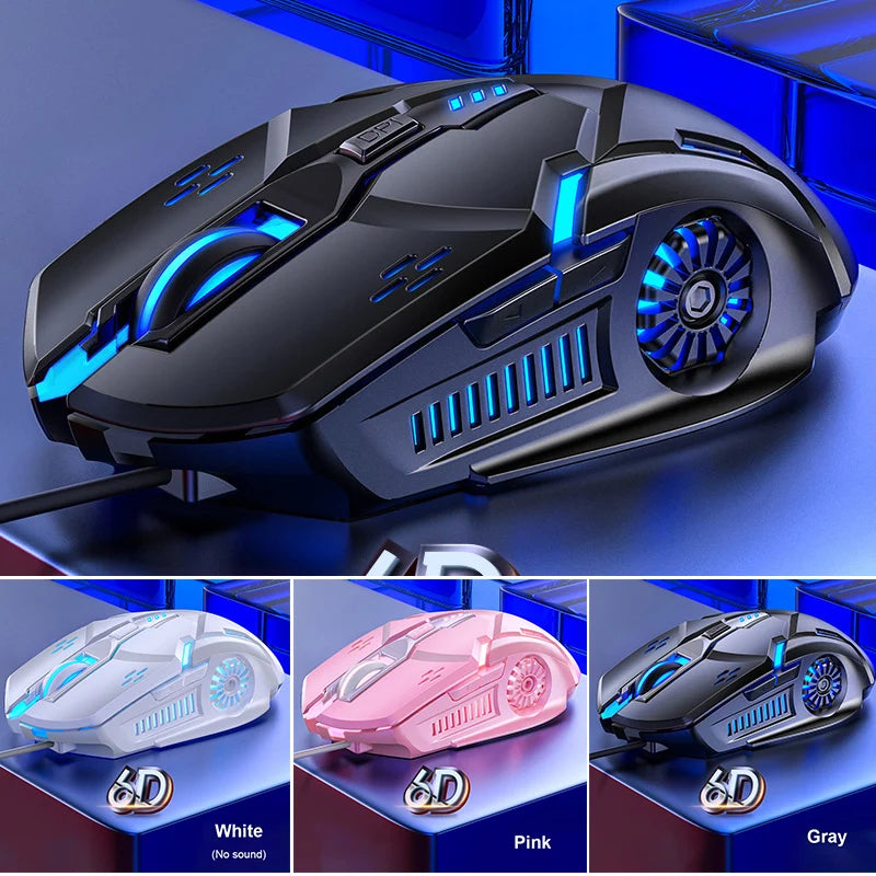 G5 Mute Wired Gaming Mouse RGB Backlight Mechanical Silent Mouse 6 Key 3200 DPI RGB E- Sport Mouse For Computer Laptop Gamer