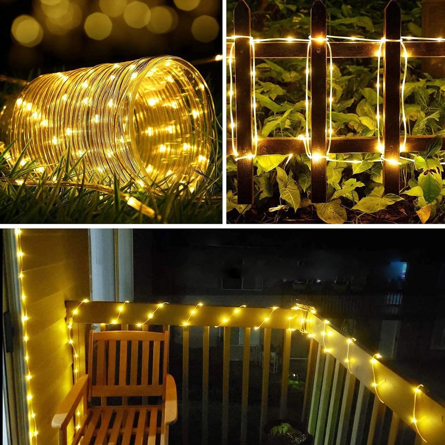 Garland LED Tube Rope Fairy Lights Waterproof Garland Battery Operated 150 LEDs For Indoor Outdoor Christmas Decoration