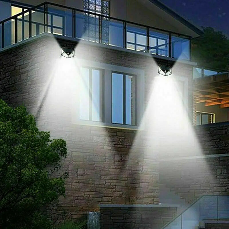 1/2/4/8/10PCS 100 LED Solar Power Wall Light Motion Sensor Waterproof Outdoor Garden Lamp