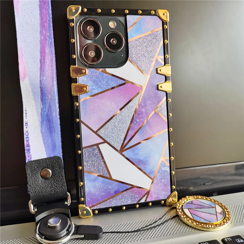 Gold Splicing Woman Cover Phone Case for Samsung Galaxy A15 A25 A35 A55 A54 A14 A52 A72 A34 A32 A13 A53 A33 A23