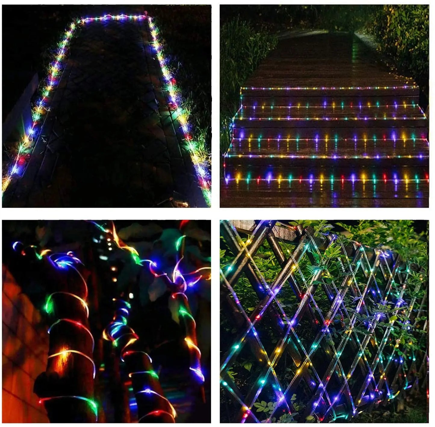 Garland LED Tube Rope Fairy Lights Waterproof Garland Battery Operated 150 LEDs For Indoor Outdoor Christmas Decoration