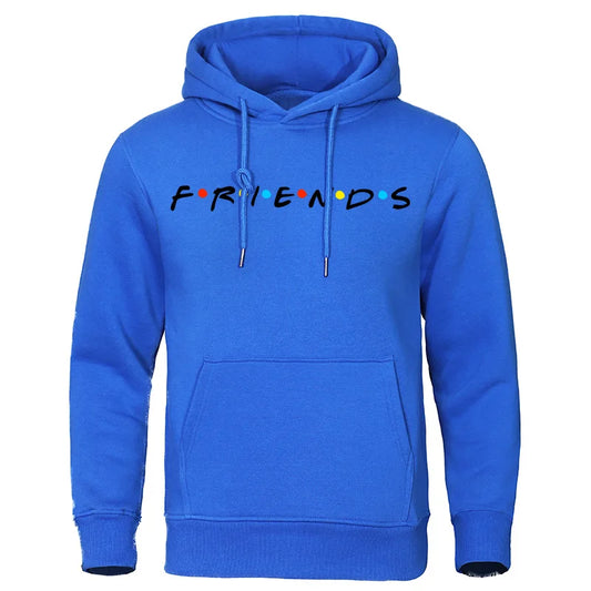 Friends Printed Funny Hoodie Men Fashion Casual Clothing Loose Oversized Hooded Sweatshirt Fleece Coats