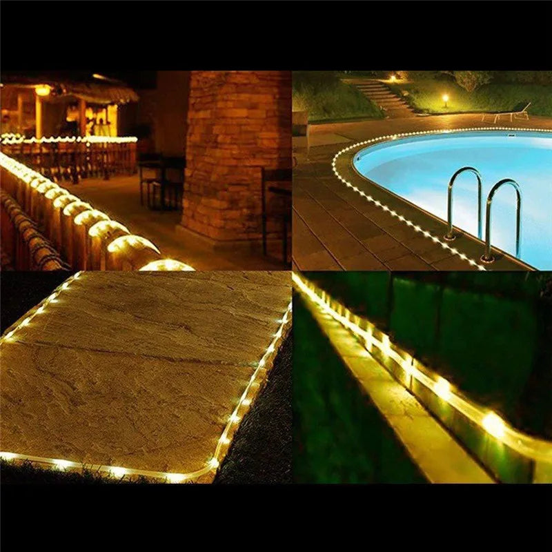 Garland LED Tube Rope Fairy Lights Waterproof Garland Battery Operated 150 LEDs For Indoor Outdoor Christmas Decoration