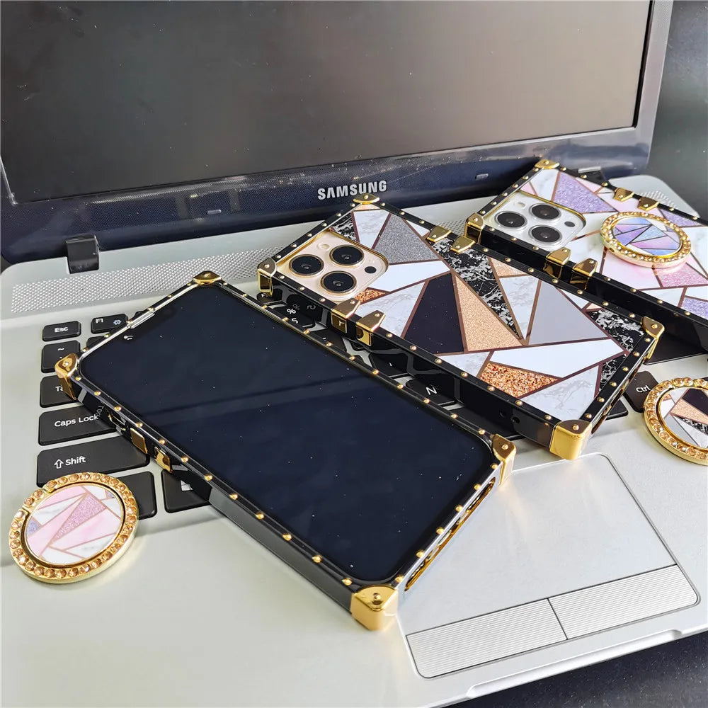 Luxury Shinning Gold Splicing Woman Cover Phone Case for Samsung Galaxy A15 A25 A35 A55 A54 A14 A52 A72 A34 A32 A13 A53 A33 A23