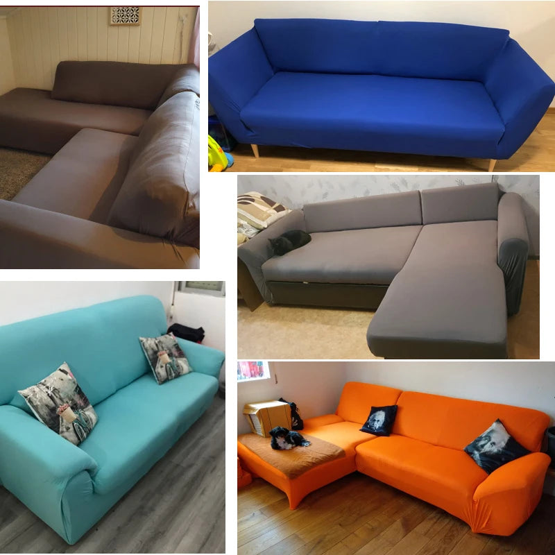 Corner sofa covers couch slipcovers Elastica material sofa skin protector for pets chaselong cover L shape sofa armchair