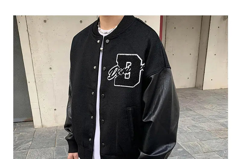 Embroidered jacket for men's Y2K street hip-hop retro baseball uniform