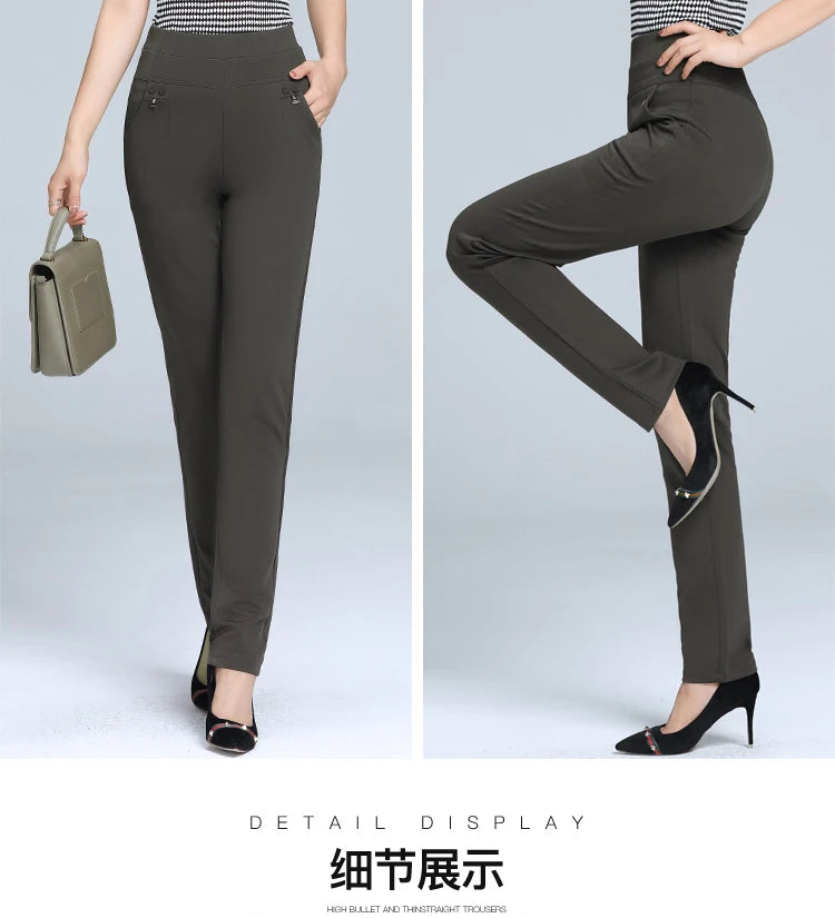 Women Pants Straight Pants Slim Casual Female Stretch Trousers black fashion Jeans office Trousers  joggers