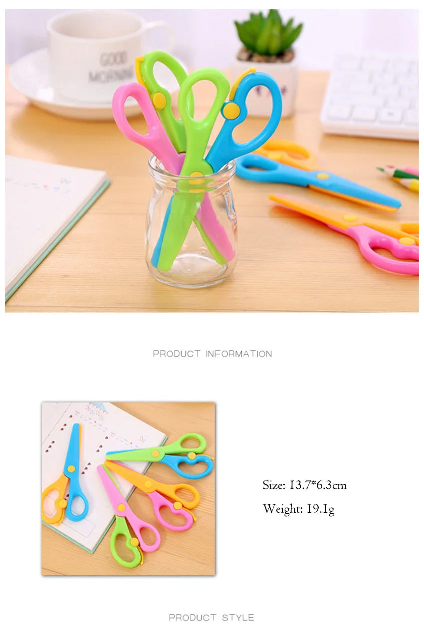 Plastic Safety Scissors Kindergarten DIY Paper Cutting Mini Art Scissors