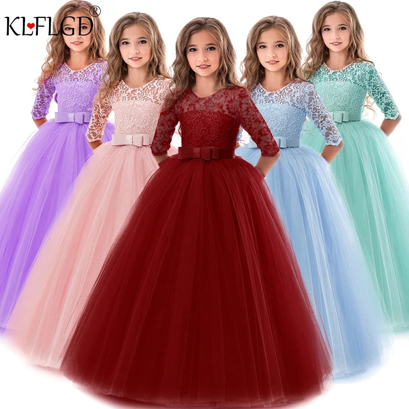 Children Princess Girls Party Wear Kids Christmas Dress Girl's Birthday Dress Baby Girl Wedding Banquet Clothes 3-14 years