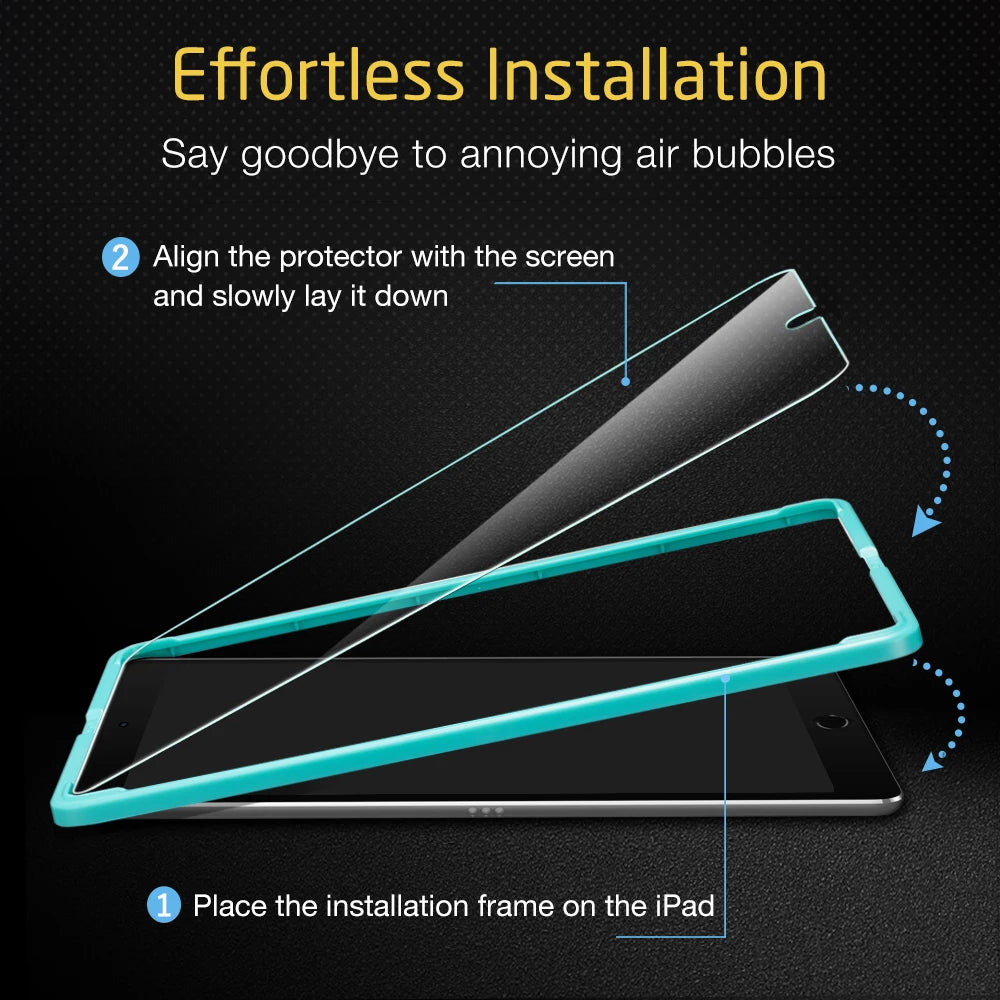 Tempered Glass for iPad Pro 12.9/11/10.5/9.7 Inch 2021 2020 2018 2019 iPad Mini 6/5/4 Air 4 3 iPad 9th 8th Screen Protector