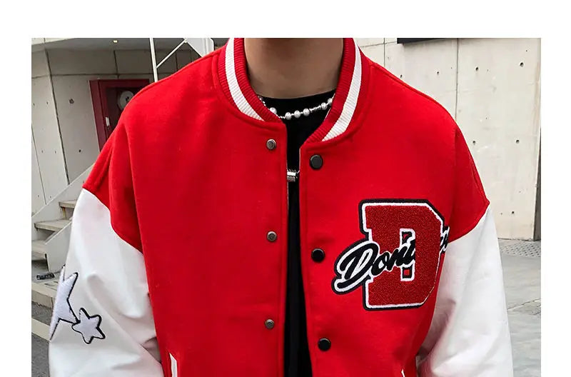 Embroidered jacket for men's Y2K street hip-hop retro baseball uniform