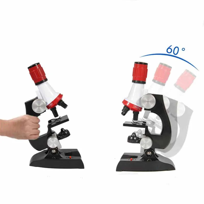 ZK30 New Microscope Kit Lab LED 100/400/1200X/1600X Home School Educational Toy Gift Refined Biological Microscope For Kid Child