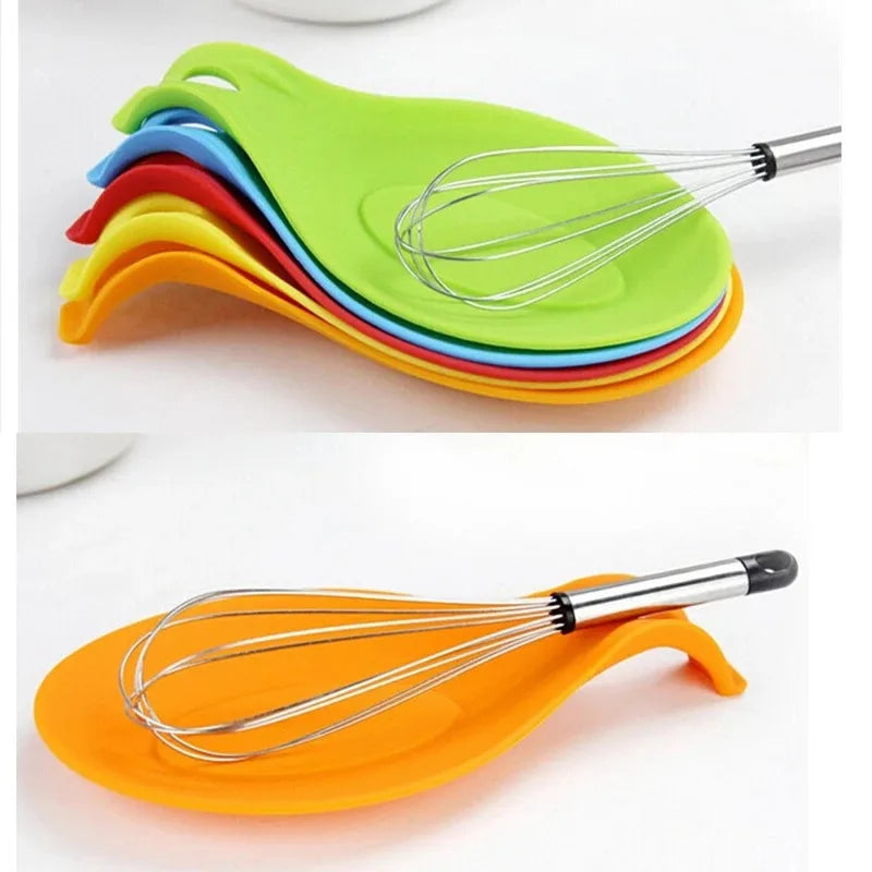 Kitchen Cooking Tools Silicone Spoon Fork Mat Shelf Spoon Rests Pot Clips Holder Organizer Pad Storage Heat Resistant Home Tools