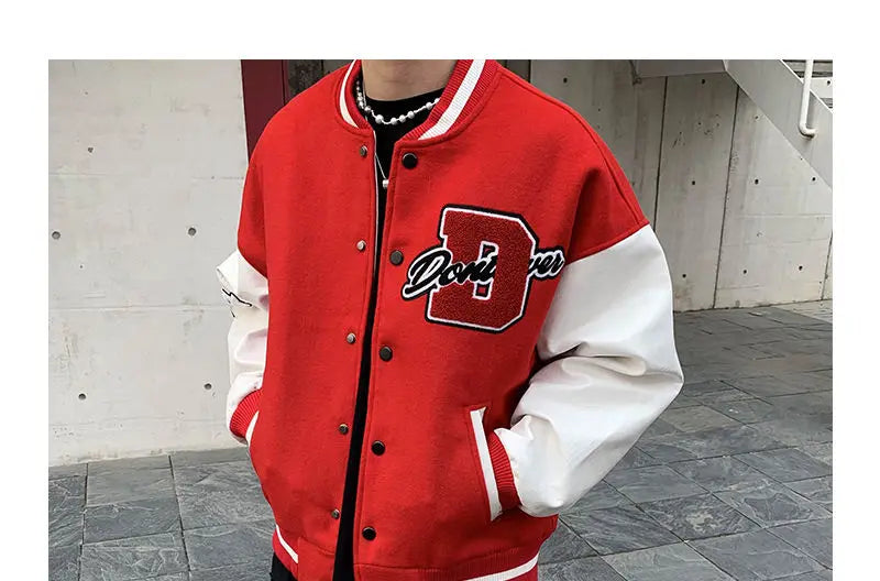 Embroidered jacket for men's Y2K street hip-hop retro baseball uniform