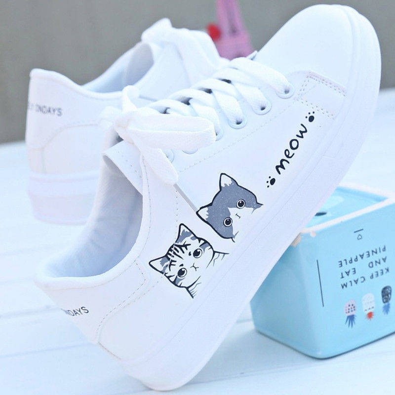 Women  Fashion Lace-up Sneakers Woman Casual Shoes Printed Summer Women's