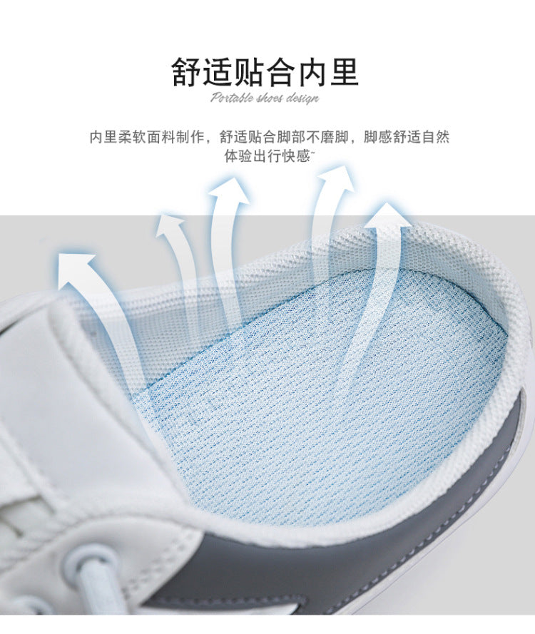 Fashion Men New Style Lat-Soled Wild Flat-bottomed Summer Thin Section Baotou Half Slippers