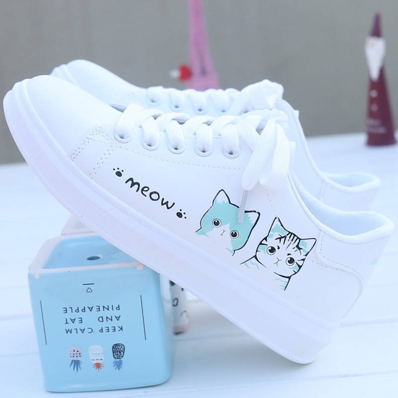 Women  Fashion Lace-up Sneakers Woman Casual Shoes Printed Summer Women's