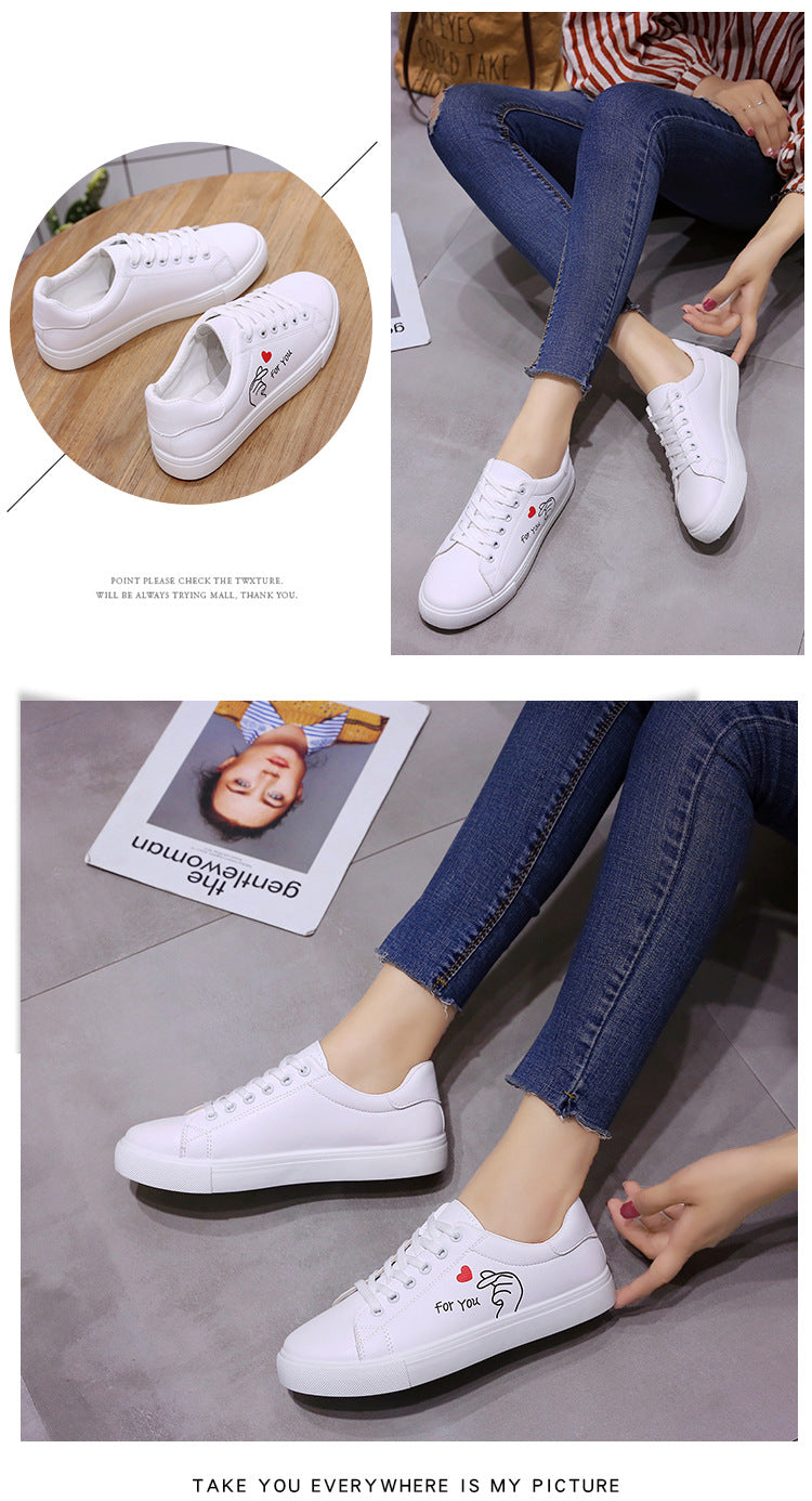 Women  Fashion Lace-up Sneakers Woman Casual Shoes Printed Summer Women's