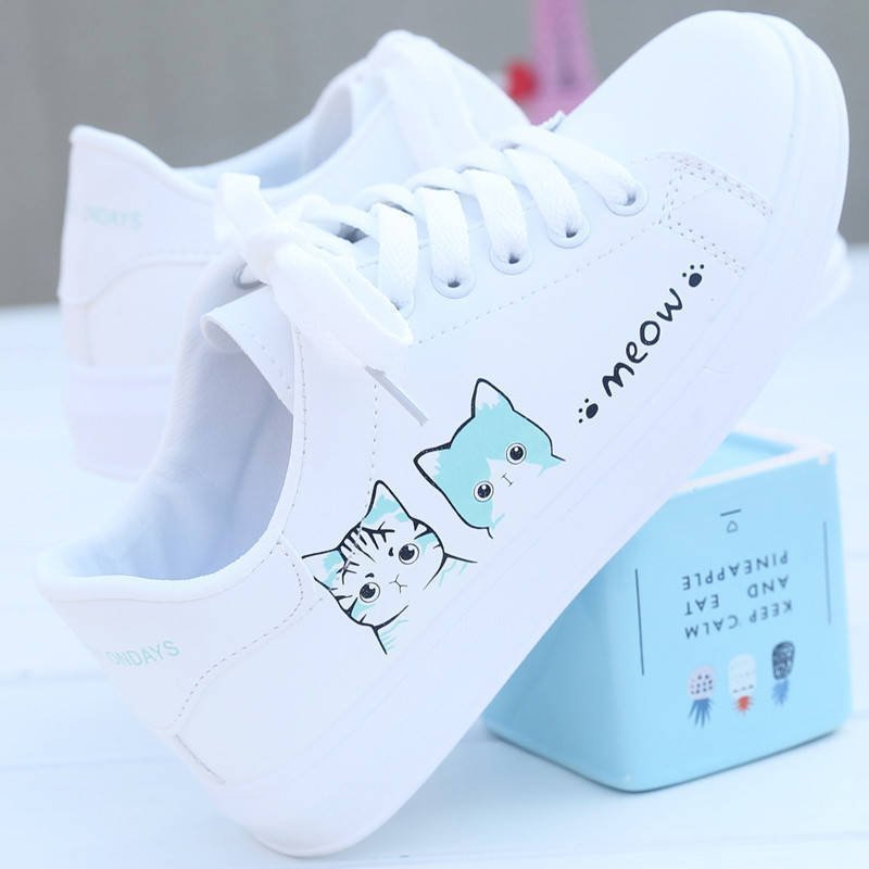 Women  Fashion Lace-up Sneakers Woman Casual Shoes Printed Summer Women's