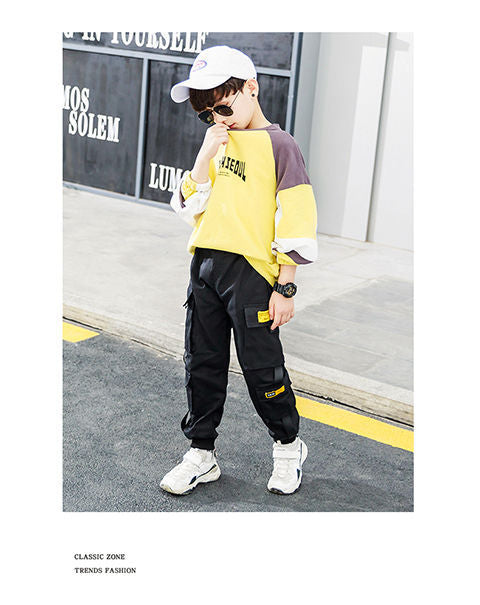 Children Boys Cargo Pants Green Spring Autumn Cotton Boys Trousers Casual Kids Sport Jogger Pants Teenage Clothes For 110-170cm