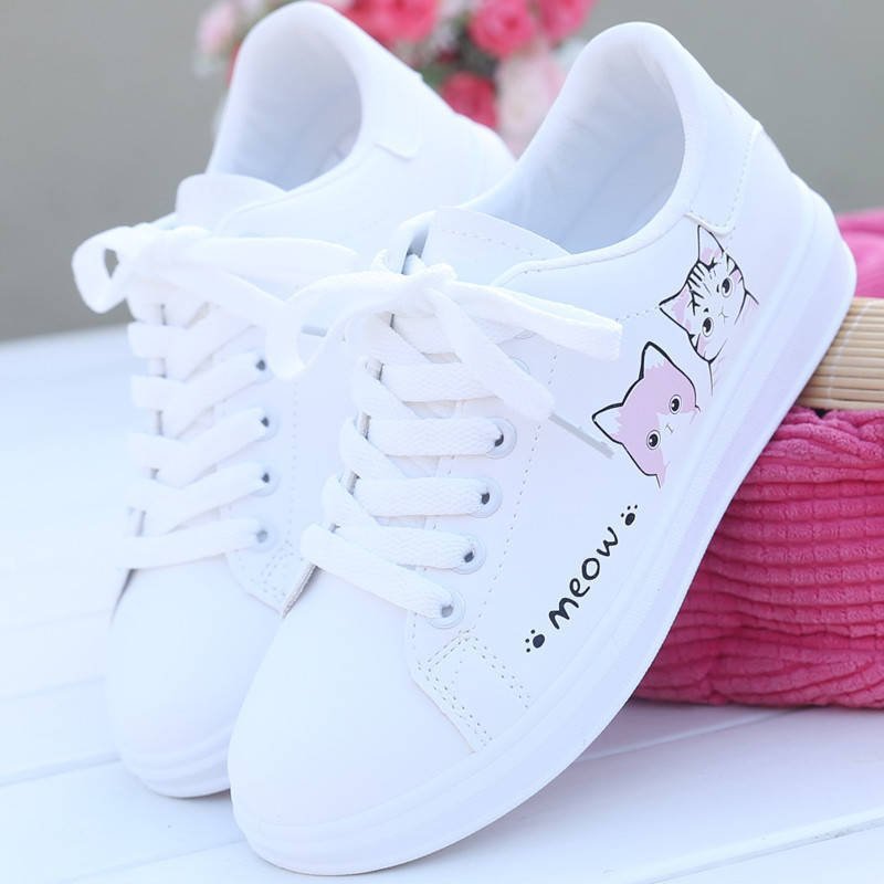 Women  Fashion Lace-up Sneakers Woman Casual Shoes Printed Summer Women's