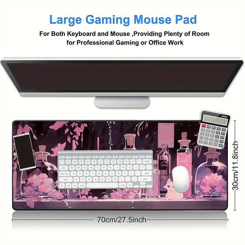 Anime Mouse Pad Gaming Accessories Cartoon Cat Keyboard Mousepad Gamer Desk Mat Cute Computer Offices Pc Cabinet Kawaii Mice