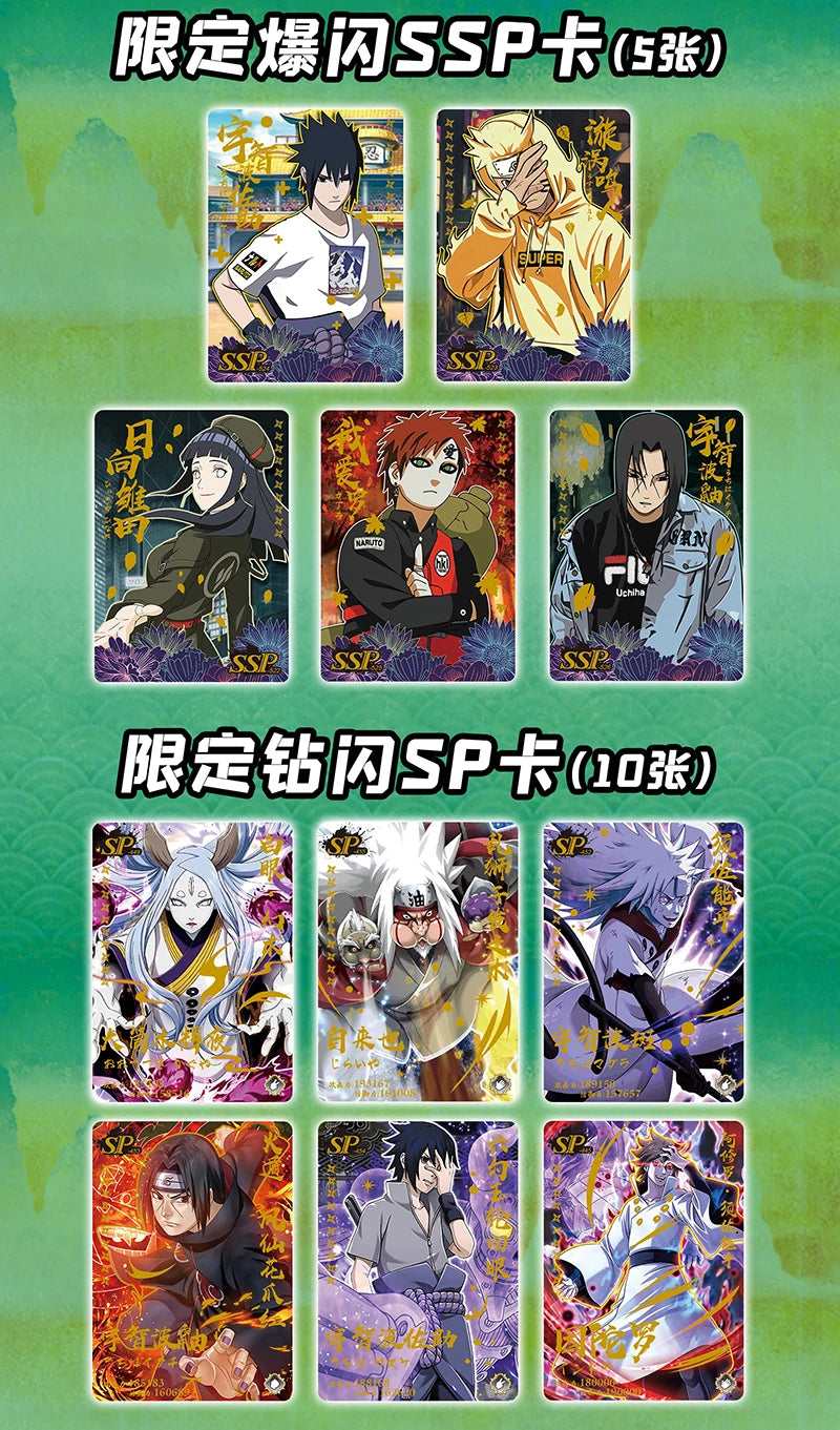 Naruto SSR Card Deluxe Collection Edition Card Naruto Sasuke Anime Character TCG Board Game