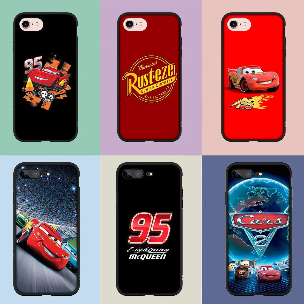 iPhone Cover Case Cars 95 Lightning McQueen Soft Casing for iPhone 16 15 14 Plus 13 12 Mini 11 Pro Max XS X XR