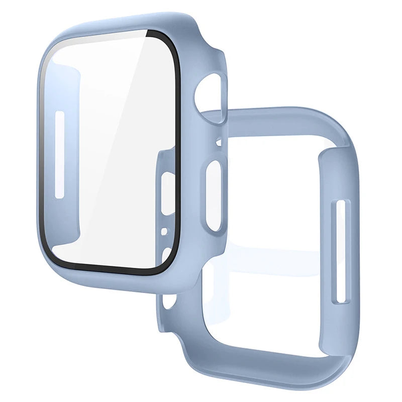 Tempered Glass + Cover For Apple Watch 9 8 7 45mm 41mm