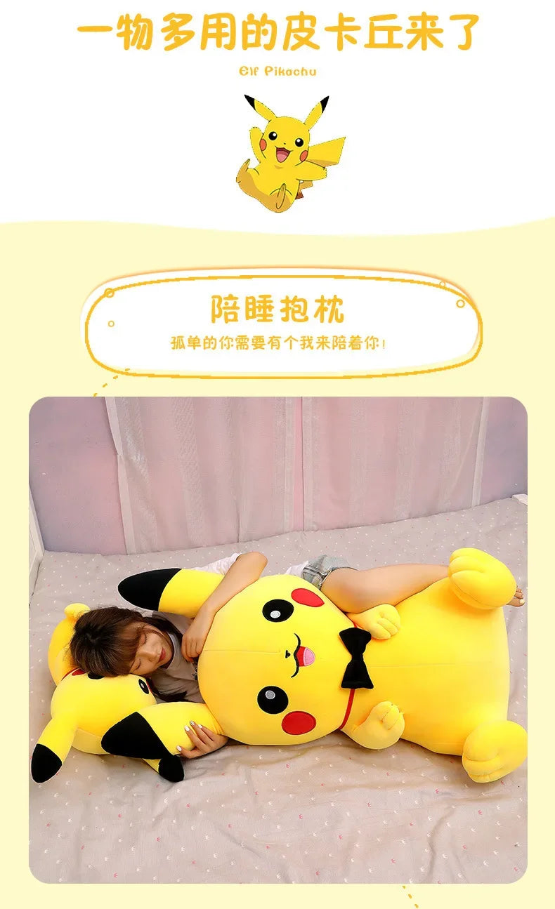 40-120cm Large Pokemon Plush Toys Pikachu Laugh Kawaii Anime Plushie Dolls Pokémon Soft Stuffed Giant Pillows Gifts for Children