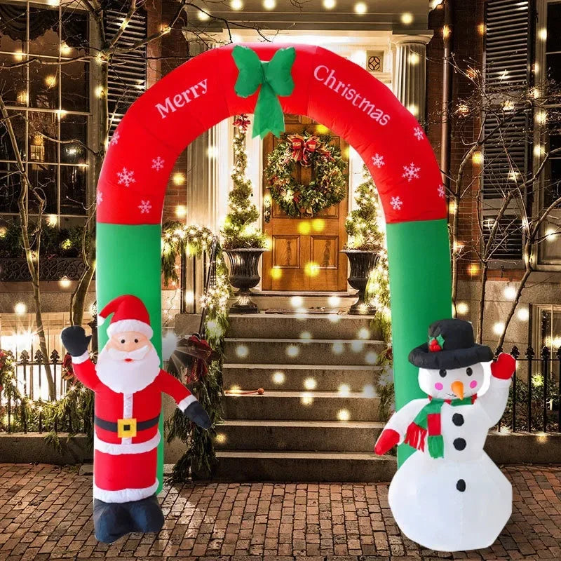 Christmas yard decoration props inflatable Christmas arch Santa Claus snowman inflatable air model