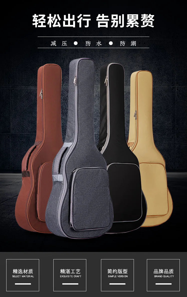 Oxford Fabric Waterproof Guitar Case Double Shoulders Padded Backpack 21-41in Guitar Bass Musical Instrument Carry Bag