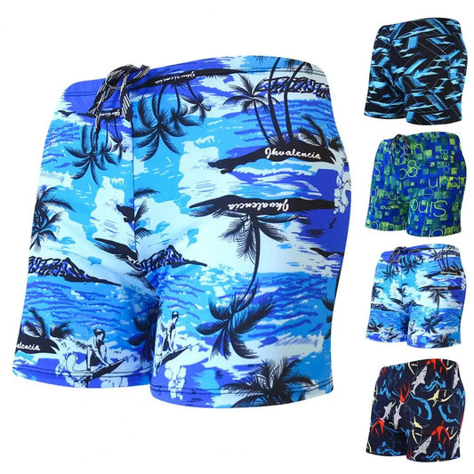 Quick Dry Hawaii Swimming Shorts Fashion 3D Coconut Tree Printed Swimming Trunks Sports Board Shorts Beachwear