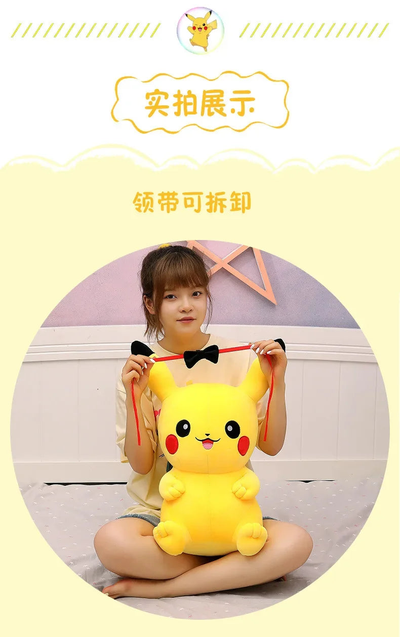 40-120cm Large Pokemon Plush Toys Pikachu Laugh Kawaii Anime Plushie Dolls Pokémon Soft Stuffed Giant Pillows Gifts for Children