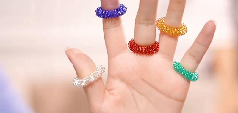 Finger Rings Acupressure Stress Relief Spiky Sensory Decompression Toys Relief Anxiety Relief Finger Toys