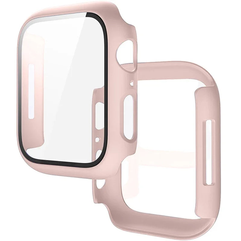 Tempered Glass + Cover For Apple Watch 9 8 7 45mm 41mm